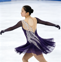 Robe de patinage artistique en strass violet foncé, maille, une manche longue, dos lacé, pour compétition et performance adulte et enfant