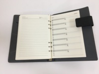 Agenda quotidien en cuir PU rose personnalisé, 6 bineurs avec fermeture éclair, pour journal intime