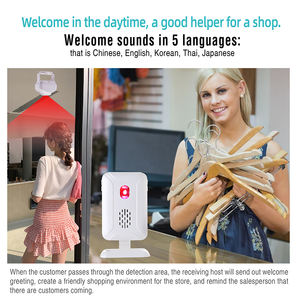 Sonnette de détection de mouvement PIR durable avec anneau de rappel de lumière Alarme de porte de couleur en plusieurs langues - Product Image 3