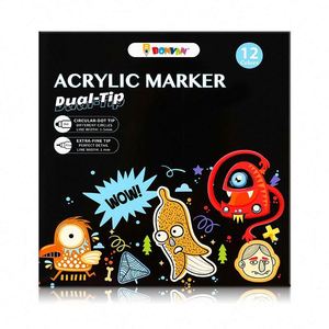 Stylo à peinture acrylique double tête OEM Bw-Dd6 personnalisé, pointe pinceau, couleurs personnalisées pour la peinture, le graffiti et l'art - Product Image 3