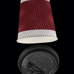 Gobelets à café jetables en carton ondulé arabe, épais et durables, avec couvercles en PP, robustes et isolants thermiquement - Product Image 2