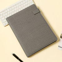 Personalizado A4 Horizontal paisaje de cuero lienzo grande de negocios hombres mujeres Cartera de cuero bolsa con Bloc de notas