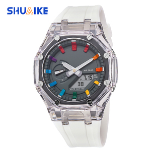 Orologio Sportivo da Esterno GA2100 per <span class=keywords><strong>Uomo</strong></span>, Display LED a Colori Semplice con Doppio Fuso Orario, Orologio Digitale con Cinturino in Gomma Monocolore - Product Image 5