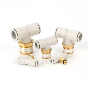 YBL KQ2T T TypeBrass Fittings Push In Plastic Air Hose Connectors Pneumatic Quick Connectors Copper Fittings