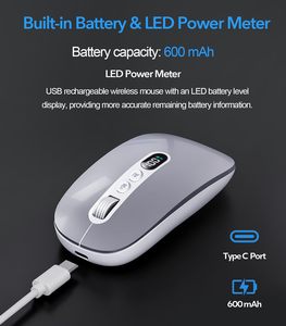 Ratón Inalámbrico con IA, Grabador de Voz y Audio, Ratón Bluetooth Inalámbrico para MacBook/PC/Laptop, Recargable por USB-C de <span class=keywords><strong>2</strong></span>.4GHz - Product Image 4