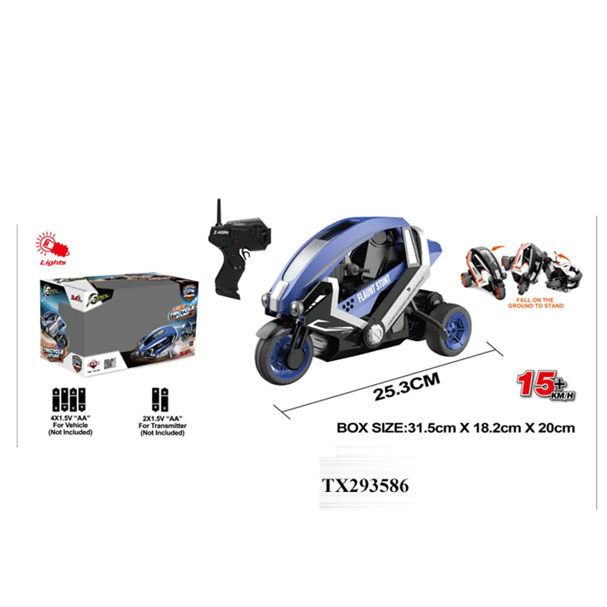 1: 8 Stunt RC Car Motorcycle Stunt Remote Control Car Children Motorcycle Electric Toy Car