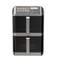 Friteuse à air double cuve Vasion 5.6L+5.6L avec fenêtre de visualisation, électrique, pour usage domestique et VR, 2 paniers de friture indépendants, double zone numérique