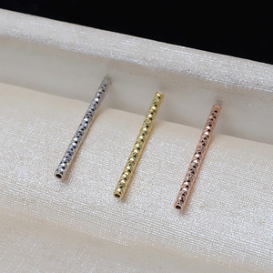 Tubos de Plata S925, 10 Piezas, 20mm, con Borde de Flor, para Joyería DIY, Decorativos, Pequeños, Rectos, Curvos, Separadores - Product Image 2