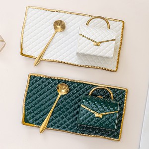 Tasse à sac à main en céramique de style luxe avec plateau à pain Tasse à café créative <span class=keywords><strong>Sauser</strong></span> et cuillère Coffret cadeau - Product Image 1