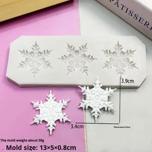 Navidad grande y pequeño copo <span class=keywords><strong>de</strong></span> <span class=keywords><strong>nieve</strong></span> Chocolate Fondant <span class=keywords><strong>molde</strong></span> epoxi yeso pastel decoración <span class=keywords><strong>molde</strong></span> para hielo y <span class=keywords><strong>nieve</strong></span> pastel Decoración - Product Image 6