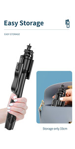 Trépied perche à <span class=keywords><strong>selfie</strong></span> sans fil L16 pliable pour caméra d'<span class=keywords><strong>action</strong></span> GoPro et smartphones – Prise de vue stable et équilibrée pour diffusion en direct - Product Image 3