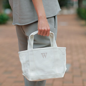 Custom Embroidery Logo <strong>Small</strong> Beige <strong>White</strong> Women Reinforced Handle Cotton Canvas Shopping Tote <strong>Bag</strong> - Product Image 3