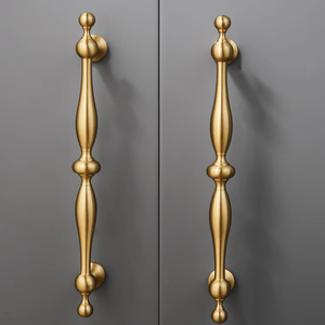 Poignée longue en laiton massif doré, style européen moderne, pour armoire, chambre, hôtel, cuisine, porte en bois, tiroir, meuble - Product Image 2