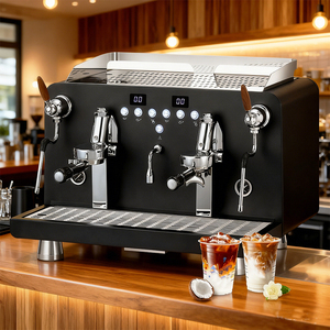 Machine à café expresso automatique industrielle professionnelle à double tête en acier inoxydable pour restaurant - Product Image 1