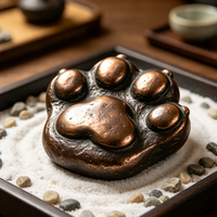Sculpture sur mesure BZY, adorable patte de chat, ornement de bureau, grande statue en cuivre pour café à chats, intérieur et extérieur