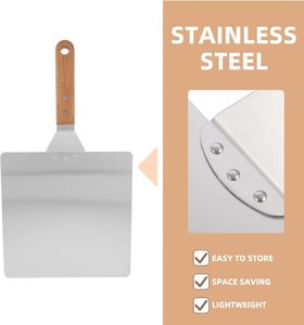Accesorios de Cocina de Fábrica, <span class=keywords><strong>Pala</strong></span> <span class=keywords><strong>para</strong></span> Pizza y <span class=keywords><strong>Pan</strong></span> de Acero Inoxidable, 10/12 Pulgadas, <span class=keywords><strong>para</strong></span> <span class=keywords><strong>Hornear</strong></span>, con Mango de Madera - Product Image 5