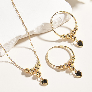 Conjuntos de Joyería Africana de Moda Kinnear de Alta Calidad para Mujer, Chapados en Oro de 18k que No se Deslustran, Juego de Aretes y Collar con Forma de Corazón al por Mayor - Product Image 3