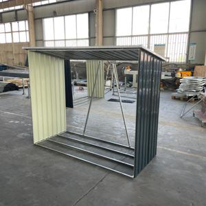 HUDING Almacenamiento de madera al aire libre Cobertizo de metal Gabinete de almacenamiento Cobertizos modernos y almacenamiento Cobertizo de leña de acero galvanizado en color - Product Image 2