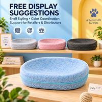 Lit et griffoir ovale réversible en feutre polyester personnalisé pour chats d'intérieur avec fermeture éclair – Vente en gros