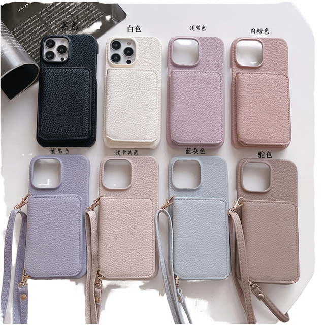 New Design Luxury Leather Carrying Phone Cases with Wireless Charging Wallet Function 360 Protection Perfect Fit for