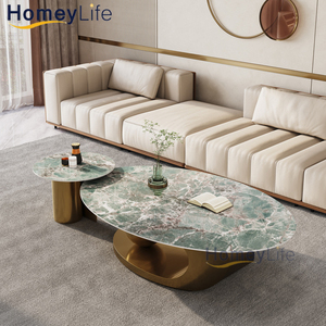 <span class=keywords><strong>Table</strong></span> <span class=keywords><strong>basse</strong></span> convertible moderne <span class=keywords><strong>en</strong></span> marbre et métal, combinaison haut-bas, <span class=keywords><strong>table</strong></span> de salon luxueuse - Product Image 2