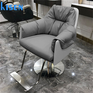 Kisen Luxury Ergonomic Reclining Barber <b>Chair</b> Synthetic Leather <b>Makeup</b> Hair Styling Beauty Salons Schools Metal Hairing <b>Chair</b> - Product Image 4
