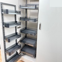 FAFELE Panier de rangement de cuisine multifonctionnel moderne en métal fin avec fermeture amortie pour armoires et garde-manger, garantie 5 ans et plus