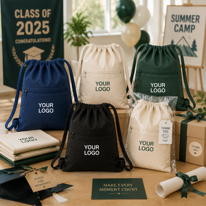 Mochila <span class=keywords><strong>de</strong></span> Lona <span class=keywords><strong>de</strong></span> Algodón Personalizada con Cordón y Caja para Tarjetas, Set <span class=keywords><strong>de</strong></span> Regalo Todo en Uno para Eventos Universitarios, Equipos Deportivos, Clubes, Regalos Universitarios - Product Image 1