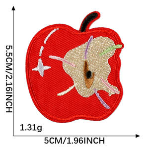 Offre Spéciale – Patch brodé thermocollant motif pomme rouge, fraise et animaux, autocollant adhésif pour sacs, vêtements et accessoires capillaires - Product Image 3