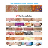 Analizador de Piel Portátil, Dispositivo de Belleza Multifuncional con Prueba Fluorescente para Acné, Grasa, Humedad y Arrugas