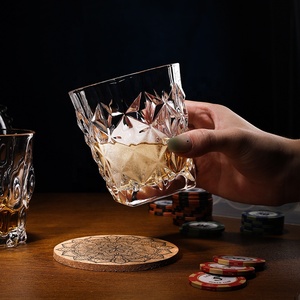 10oz cơ sở nặng đá Kính Bar Glass tinh thần cup sọc nổi Whiskey cốc - Product Image 3