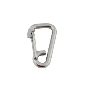 China Supplier 304 Stainless Steel Simple Spring Snap Hook For Bags Quick Release Hook With Eye