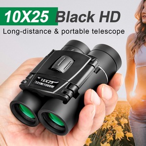 Binoculares HD 10X25, Telescopio Plegable Portátil, Enfoque Manual Compacto para Observación de Aves, Caza y Camping - Product Image 1