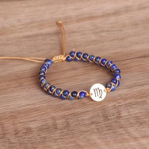 Bracelet de naissance <span class=keywords><strong>du</strong></span> zodiaque Bélier, bracelet de cristal de guérison <span class=keywords><strong>du</strong></span> <span class=keywords><strong>horoscope</strong></span>, bracelet en pierres précieuses de 4 mm, bracelet d'astrologie - Product Image 4