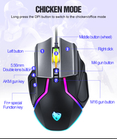 Souris de jeu filaire professionnelle, 6 boutons, 6400 DPI, LED optique, USB, souris de jeu silencieuse pour PC, ordinateur portable, joueur