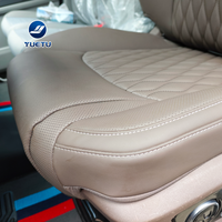 Siège conducteur personnalisé de luxe en cuir matelassé et ventilé pour conversion de fourgonnette professionnelle Ford Transit