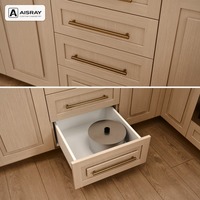 Meuble de cuisine en placage de bois sur mesure, aménagement en U classique, fournitures pour projets résidentiels, boîtes de rangement en MDF et rangements extractibles