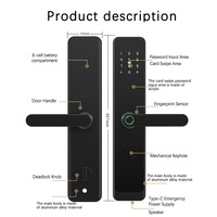 Cerradura Inteligente para Puerta de Madera de Seguridad, Cerradura Digital Biométrica con Huella Dactilar, Sistema de Entrada sin Llave con Wifi Ttlock para Hotel, Motel y Hogar