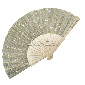 Hot Bán 23Cm Sắt Gỗ Fan Hâm Mộ Sáng Bóng Vải Gấp Bằng Gỗ Tay Fan Hâm Mộ Với Hoa Trang Trí Quà Tặng Thủ Công Hoạt Động Khuyến Mãi - Product Image 3