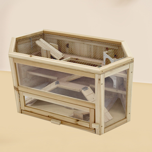 <span class=keywords><strong>Cage</strong></span> d'élevage pour animaux de compagnie en bois et métal avec fenêtre transparente et échelle, motif solide, pour hamster, cobaye, dragon, chat, poulet - Product Image 4