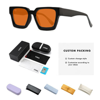 Gafas para Dormir Biohacking con Lentes Rojas/Ámbar |   Soporte de Melatonina para el Ritmo Circadiano |   Bio-Acetato Ecológico Anti-Luz Azul Naranja Sólido