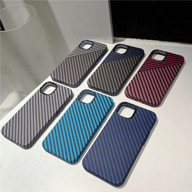 Luxury Electroplating Carbon Fiber Matte Phone case for iphone 11 12 13,for iphone 14 Pro Max Metal case Carbon