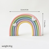 Décoration de gâteau d'anniversaire et de baby shower en forme d'arche colorée en caoutchouc souple style Ins, motif dessin animé, accessoires de décoration de gâteau, vente chaude