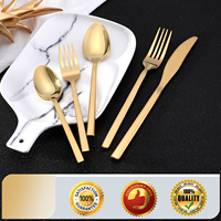 High Quality Custom Bulk Gold Cutlery Stainless Steel Flatware Set for Wedding Restaurant
