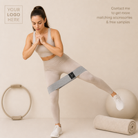 Bandes de résistance en tissu imprimées avec logo personnalisé pour les exercices de hanches et fessiers – Boucles de résistance légères pour la gym, le yoga et l'entraînement
