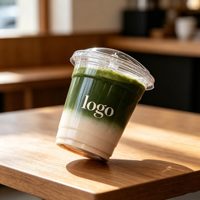 Gobelets en plastique PET transparents personnalisables avec couvercles pour matcha latte, café glacé à emporter, 12oz, 14oz, 16oz, 18oz, 20oz, 24oz