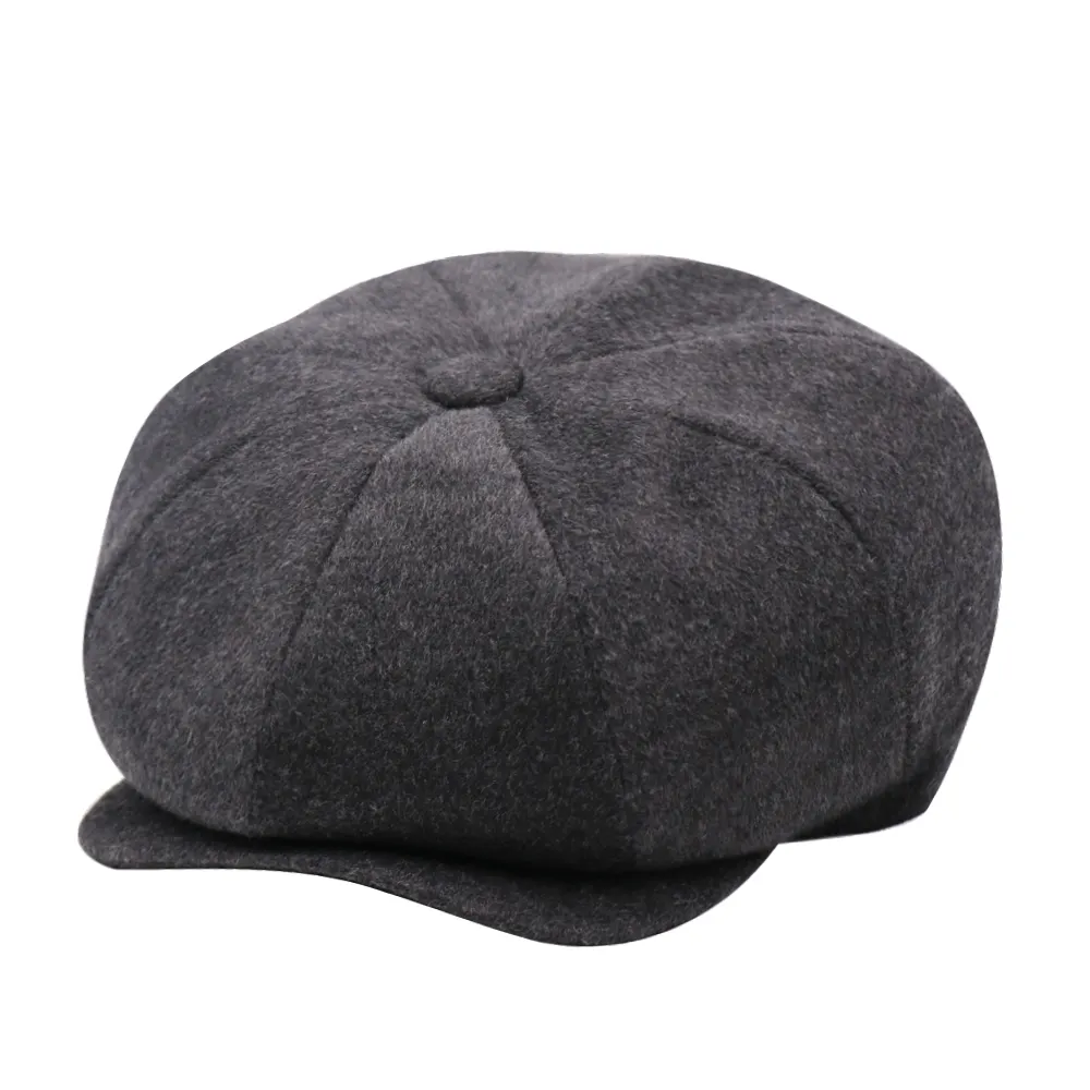 Fabrikant Heren Wollen Baret Krantenjongen Rijden Achthoekige Pet Tweed Derby Cabbie 8 Panel Cap