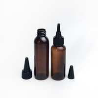 Vide 30ml 60ml 100ml 150ml bouteille d'emballage d'applicateur d'huile de cheveux en plastique bleu ambre clair avec bouchon de distribution ouvert par torsion