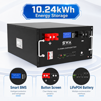 Système de stockage solaire SWA ENERGY avec batterie empilable 5kWh 10kWh 48V 100Ah 200Ah LiFePO4, certifié UL9540 UL1973 CE, conception modulaire