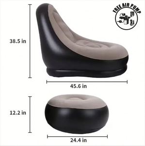 โซฟาเป่าลมแบบมีพีวีซีเคลือบกำมะหยี่สำหรับนั่งพักผ่อนกลางแจ้ง - Product Image 3